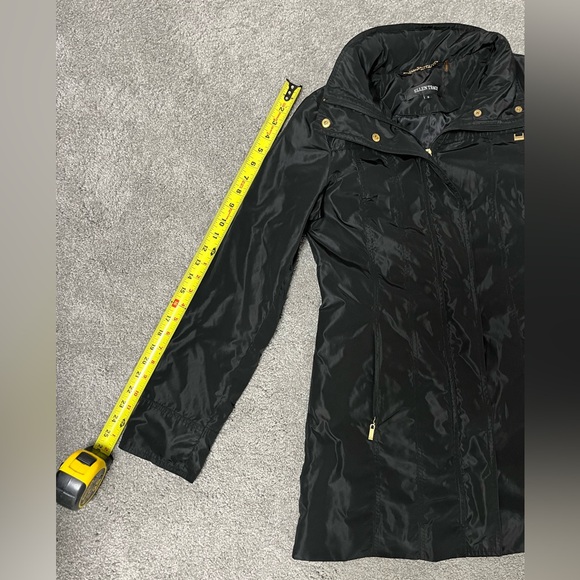 Ellen Tracy packable hooded raincoat - black - size small - awesome coat - Picture 10 of 14